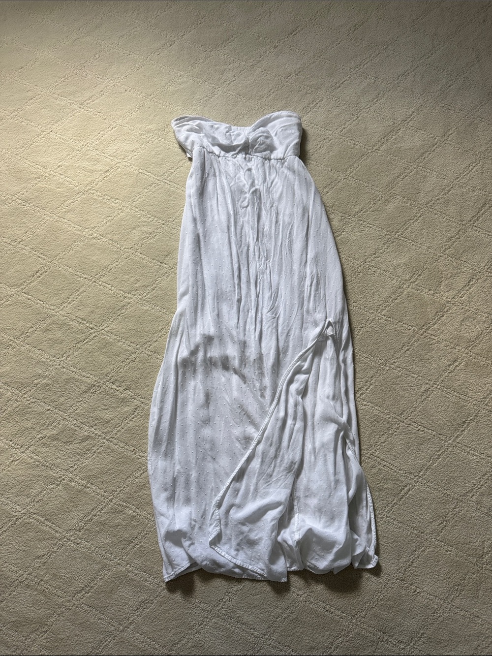 Hollister White Strapless Maxi Dress